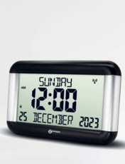 Radio Controlled Clear Display Clock Black