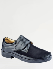 Mens Extra Wide Fit Stretch Shoe Black