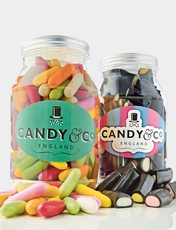 Liquorice Torpedoes and Soft Liquorice Cream Rock Sweet Jars Multi