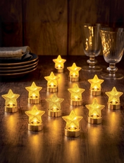 Set of 12 Battery Operated Magic Star Lights Multi