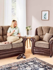 Carlton 2 Seater and 1 Chair Brown