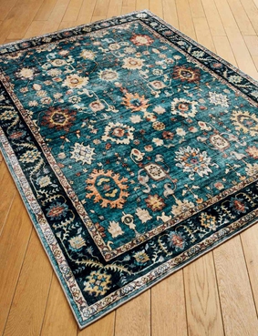 Roma Traditional Washable Large Rug Black