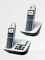 Motorola Cordless Double Telephone with Answering Machine Silver