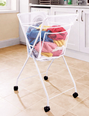No Bend Laundry Trolley White