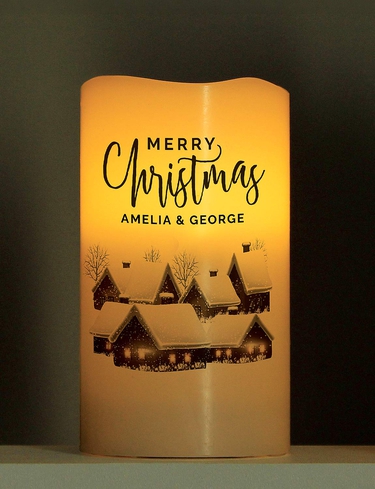 LED Christmas Pillar Candle