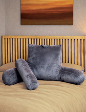 Reading Pillow with Head Rest and Back Support Grey