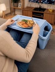 Handy Tray with Side Storage Grey
