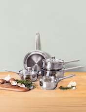 5 Piece Saucepan Set Silver