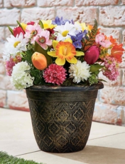 Set of 3 Plantpots Bronze