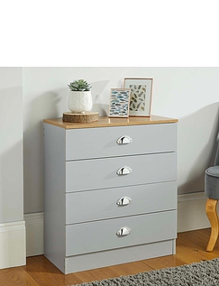 Henley 4 Draw Chest With Cup Handles Grey