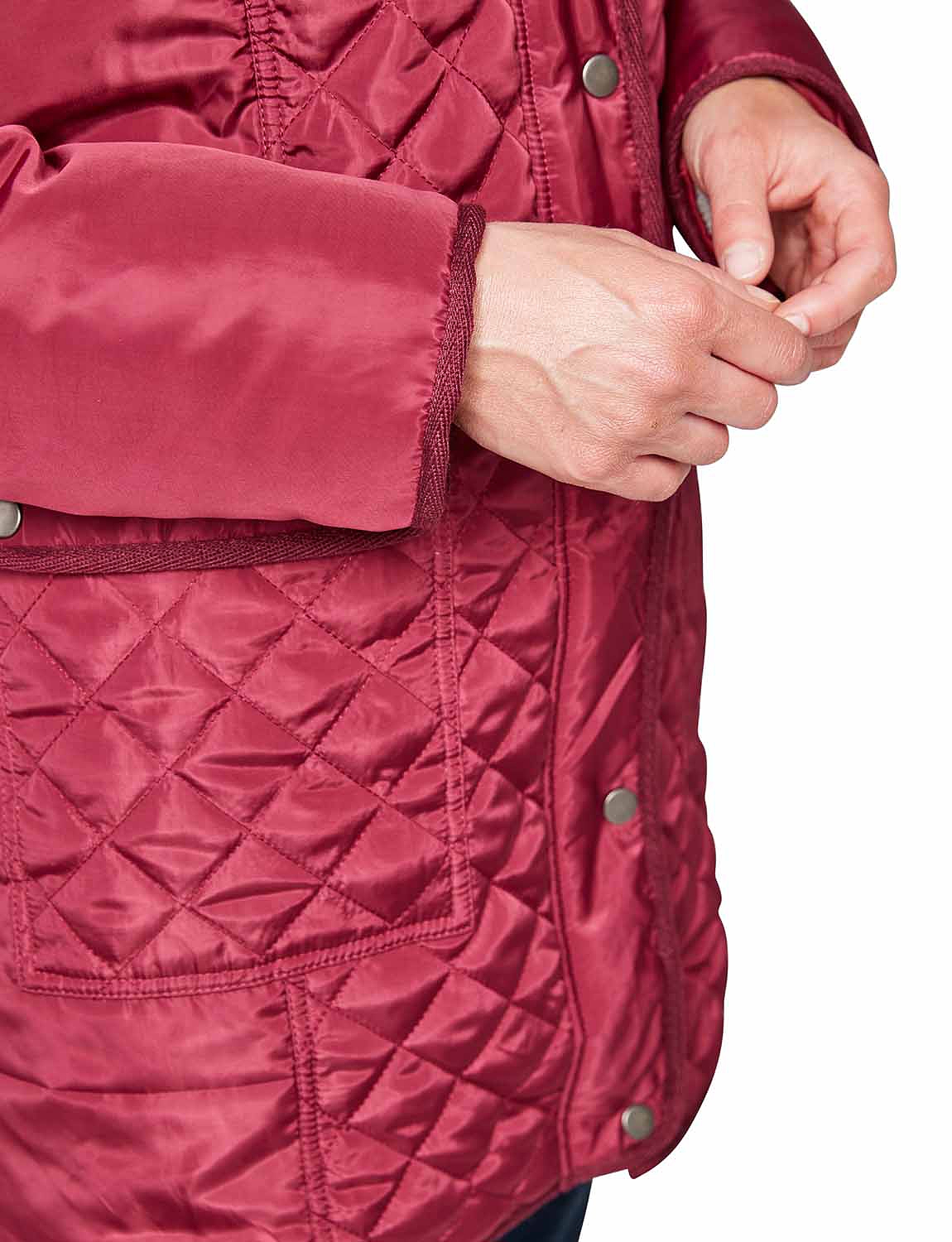 Diamond Quilted Padded Contrast Trim Woven Shower Jacket Chums