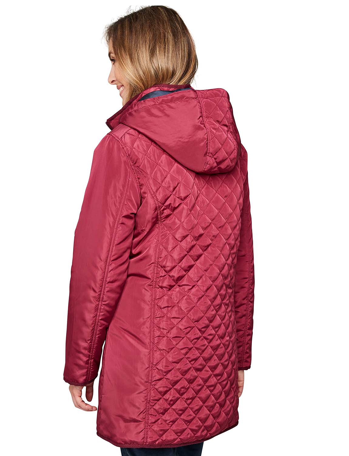 Diamond Quilted Padded Contrast Trim Woven Shower Jacket Chums