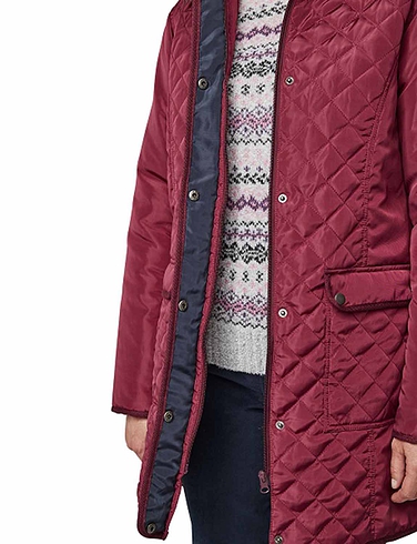 Diamond Quilted Padded Contrast Trim Woven Shower Jacket | Chums