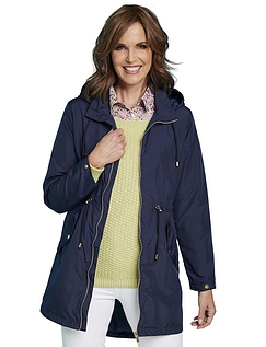 Water Resistant Parka Style Jacket Navy