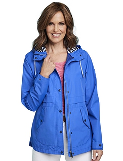 Regatta Stripe Lined Hooded Waterproof Jacket Blue
