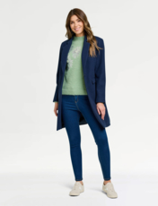 Two Button Plain Design Coat Berry