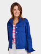 Stretch Cotton Western Style Jacket Cobalt