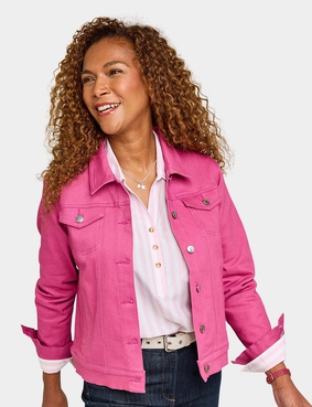 Stretch Cotton Western Style Jacket Cobalt