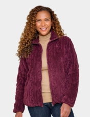 Cable Design Supersoft Fleece Jacket Burgundy