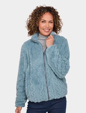 Cable Design Supersoft Fleece Jacket Burgundy