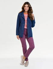 Zip Suedette Jacket Blue