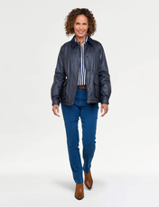 Wax Effect Fleece Lined Jacket Navy