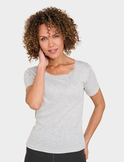 Heatguard Pointelle Grey Marl Short Sleeve Vest Grey Marl
