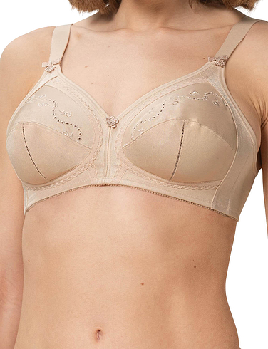 Marlon Front Fastening Soft Cup Non Wired Bra Size 34-48 Cup B-E White