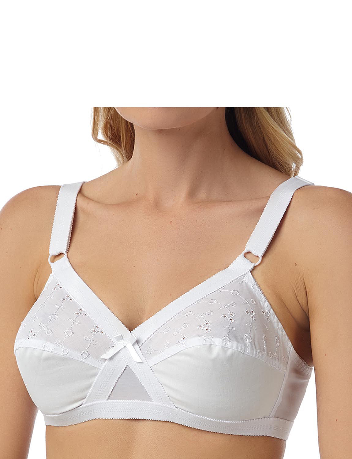 Fitness Game Front Fastening Bra 40 White Bra Clear Straps Sports