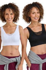 Marlon Pack of 2 Seamless Lace Bralet Black & White