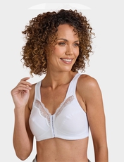 Marlon Front Fastening Full Back Support Bra White