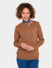Cable and Diamond Design Jumper Chestnut