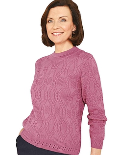 Cable and Diamond Design Jumper Dusky Pink