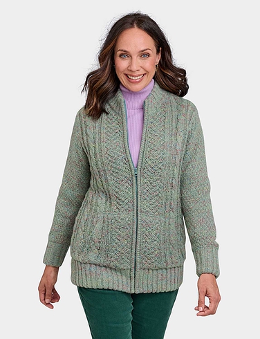 Fleece Lined Zip Cardigan