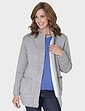 Fleece Lined Zip Cardigan Grey Marl