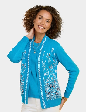 Jacquard Mock Twin Set Apple
