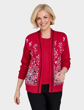 Jacquard Mock Twin Set Apple