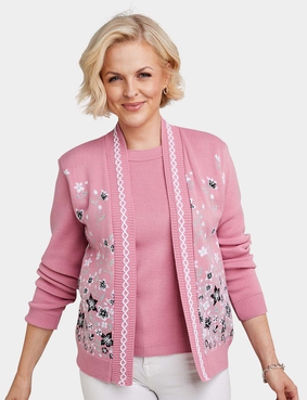 Jacquard Mock Twin Set Apple