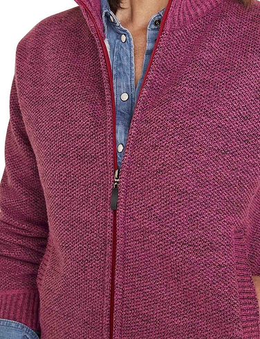 Knitted Fleece Lined Zip Cardigan