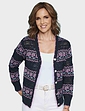 Jacquard Tipped Edge Cardigan Ivory