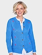 Embroidered Cotton Rich Cardigan Blue