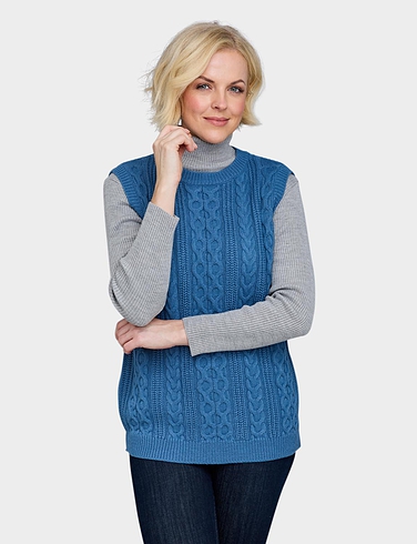 Cable Pullover Sleeveless Jumper