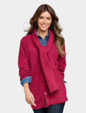 Detachable Scarf Cardigan Bordeaux