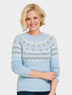 Fairisle Inspired Jumper Blue