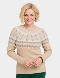 Fairisle Inspired Jumper - Natural