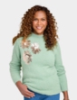 Sequin Flower Burst Jumper Denim