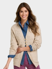 Textured Knit Cardigan Blush