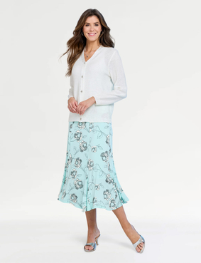 Sequin Yarn Cardigan Blue