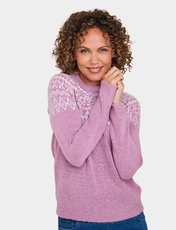 Fairisle Design Inspired Jumper Mauve
