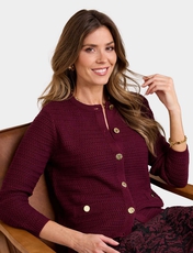 Jacket Style Cardigan Burgundy